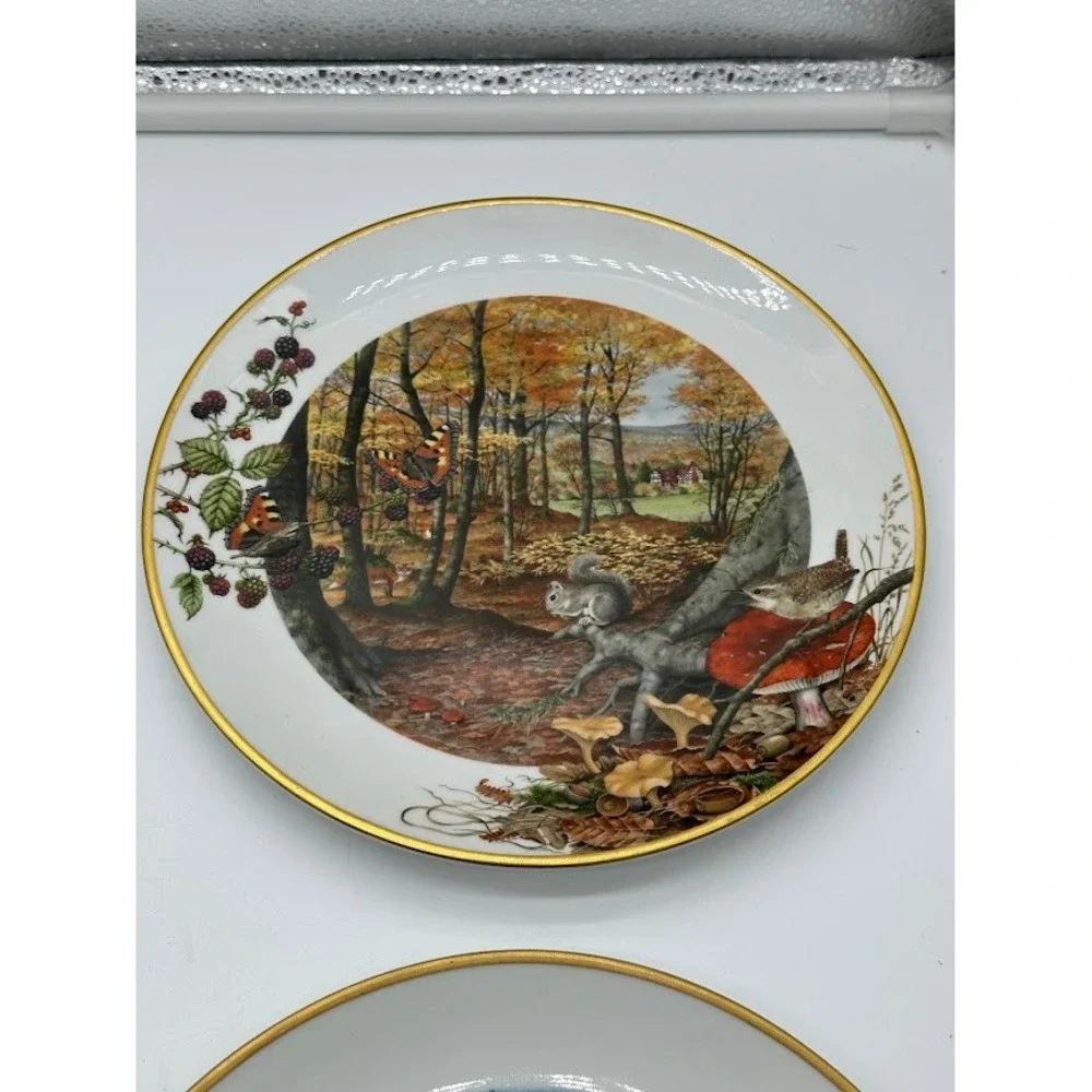 Franklin Porcelain Peter Barrett Limited Edition Plates Set of 4 Nature Birds‎